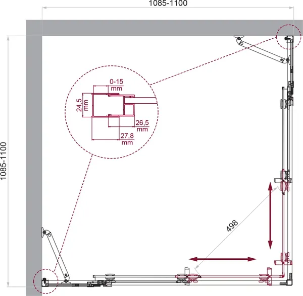 Изображение товара Душевой уголок BelBagno LUCE-A-22-90+20-C-Cr