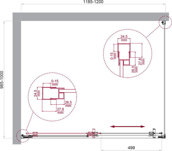 Изображение товара Душевой уголок BelBagno LUCE-AH-1-120/100-C-Cr