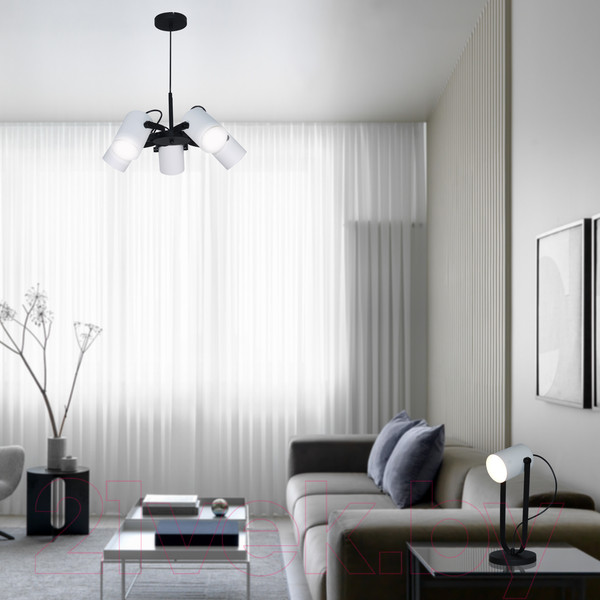 Изображение товара Люстра Элетех Гамма 251 НСБ 01-5х60-140 / 1005405349 (черно-белый муар)