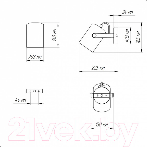 Изображение товара Бра Элетех Гамма 511 НББ 01-60-186 / 1005405350 (черно-белый муар)