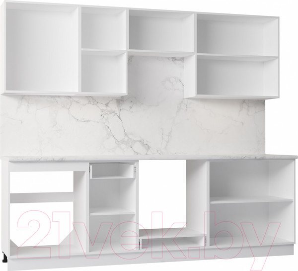 Изображение товара Кухонный гарнитур Mio Tesoro Корнелия Ода-плюс 2.4 (белый/мрамор итальянский)