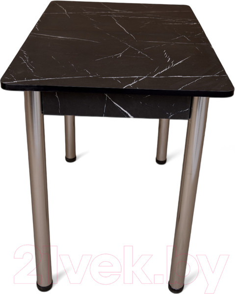 Изображение товара Обеденный стол СВД Юнио 100-130x60 / 054.П20.Х (мрамор неро маркина/хром)