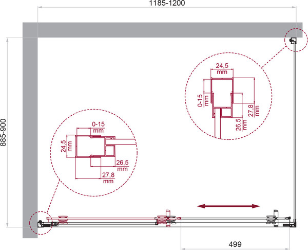 Изображение товара Душевой уголок BelBagno LUCE-AH-1-120/90-P-Cr