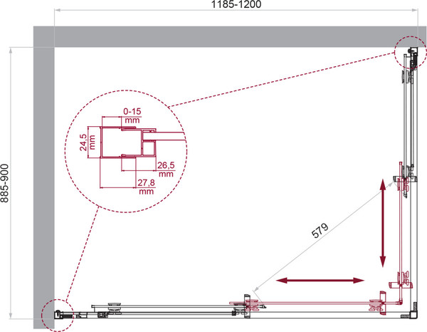 Изображение товара Душевой уголок BelBagno LUCE-AH-2-120/90-C-Cr