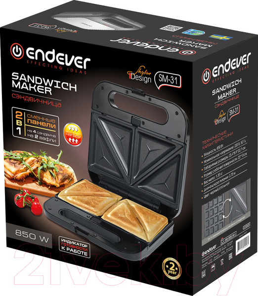 Изображение товара Мультипекарь Endever Skyline SM-31 (черный/стальной,)