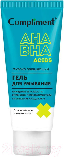 Изображение товара Гель для умывания Compliment Глубоко очищающий с AHA BHA кислотами (150мл)