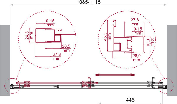 Изображение товара Душевая дверь BelBagno LUCE-BF-1-110-C-Cr