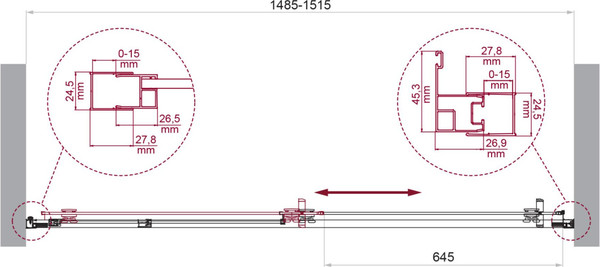 Изображение товара Душевая дверь BelBagno LUCE-BF-1-150-C-Cr