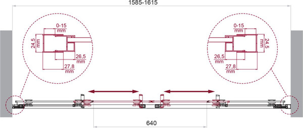 Изображение товара Душевая дверь BelBagno LUCE-BF-2-160-C-Cr
