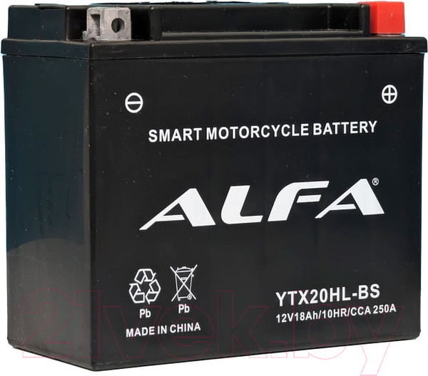 Изображение товара Мотоаккумулятор ALFA battery YTX20HL-BS / EBX20HL-BS-P (18 А/ч)