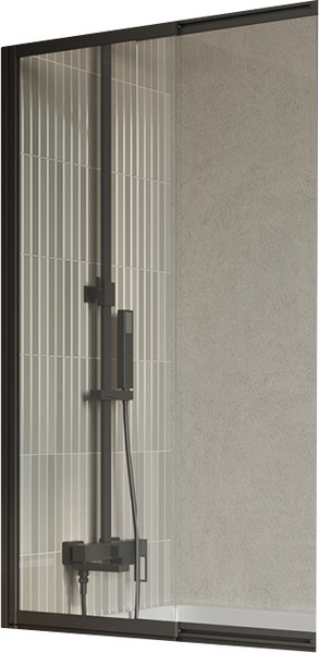 Изображение товара Стеклянная шторка для ванны BelBagno LUCE-VF-11-80/145-C-NERO