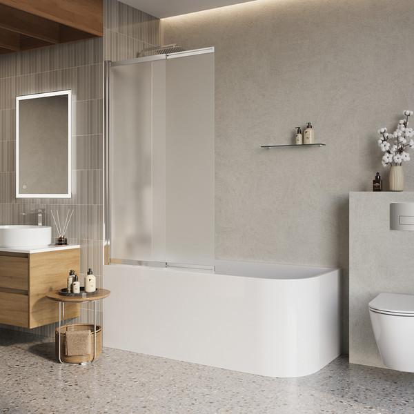 Изображение товара Стеклянная шторка для ванны BelBagno LUCE-VF-11-90/145-P-Cr