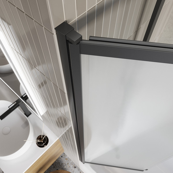 Изображение товара Стеклянная шторка для ванны BelBagno LUCE-VF-11-90/145-P-NERO