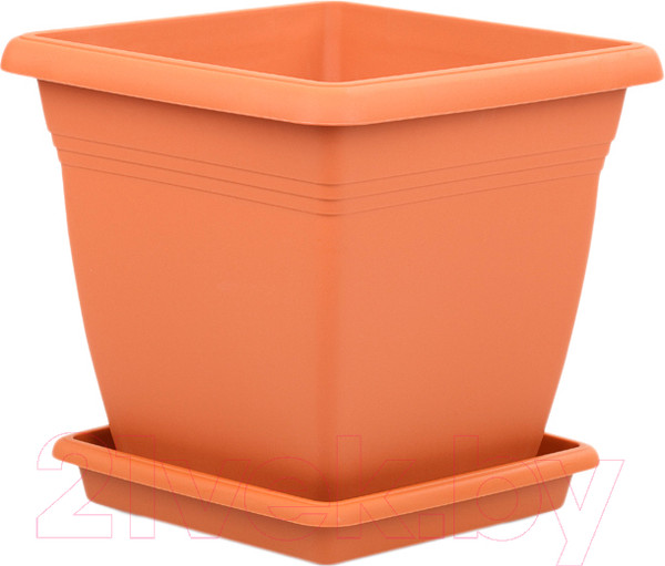 Изображение товара Кашпо Serinova Villa №3 с поддоном 20-VKS308101-200100 (терракотовый)