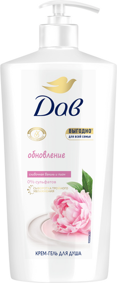 Изображение товара Гель для душа Dove Сливочная ваниль и пион (610мл)