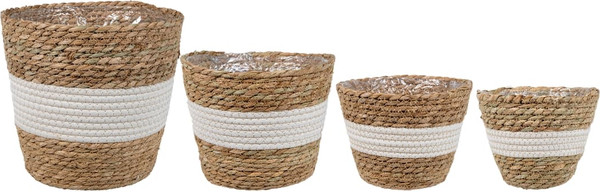 Изображение товара Кашпо Natural House Танзания 190x190x160 / Lishan-04 S (натуральный/белый)