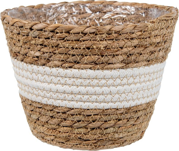 Изображение товара Кашпо Natural House Танзания 190x190x160 / Lishan-04 S (натуральный/белый)