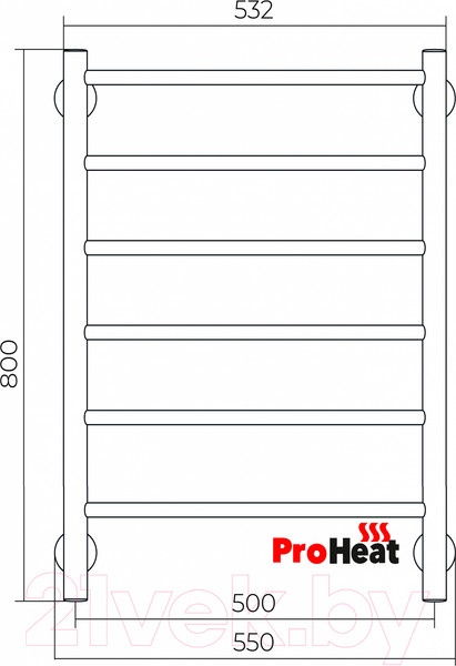 Изображение товара Полотенцесушитель электрический ProHeat Line 50х80 (белый)