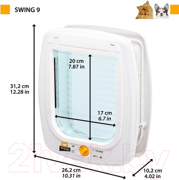 Изображение товара Откидная дверца для животных Ferplast Swing 9 / 72105021 (серый)