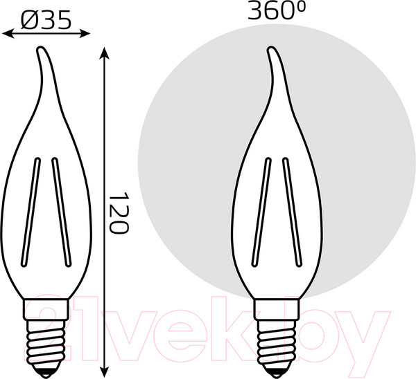 Изображение товара Лампа Gauss Elementary Candle Е14 12W 2700К / 42112