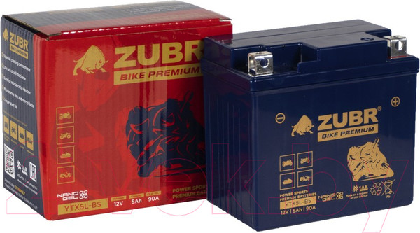 Изображение товара Мотоаккумулятор Zubr Bike Premium R+ / YTX5L-BS (5 А/ч)