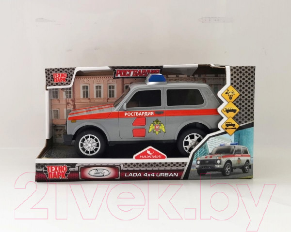 Изображение товара Автомобиль игрушечный Технопарк Lada 4x4 Urban Росгвардия / URBANBLACK-20PLROS-GY