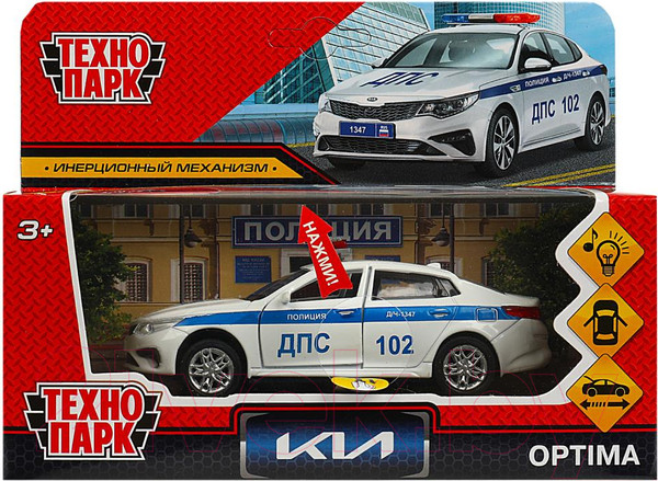 Изображение товара Автомобиль игрушечный Технопарк Kia Optima Полиция / OPTIMA-12SLPOL-WH