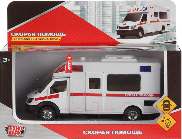 Изображение товара Фургон игрушечный Технопарк Скорая помощь / 1022S-R 