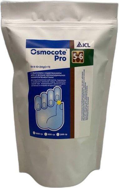 Изображение товара Удобрение Osmocote Про 19-9-10+2MgO+TE 5-6М (1кг)