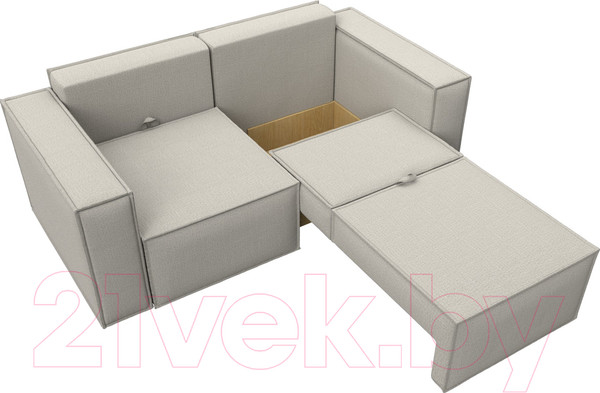 Изображение товара Диван Лига Диванов Куба мини / 121889 (рогожка Амур бежевый)