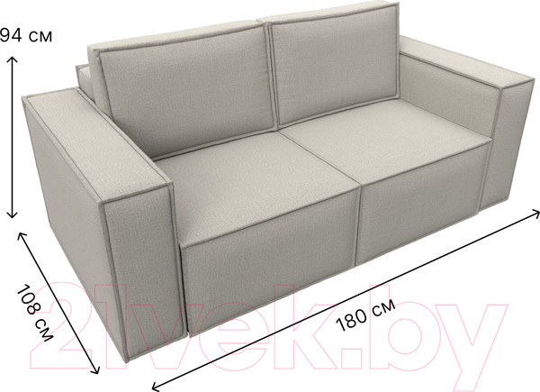 Изображение товара Диван Лига Диванов Куба мини / 121889 (рогожка Амур бежевый)