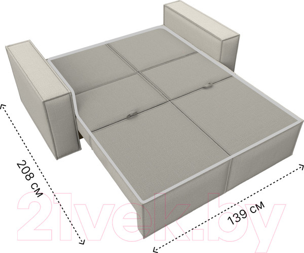 Изображение товара Диван Лига Диванов Куба мини / 121889 (рогожка Амур бежевый)