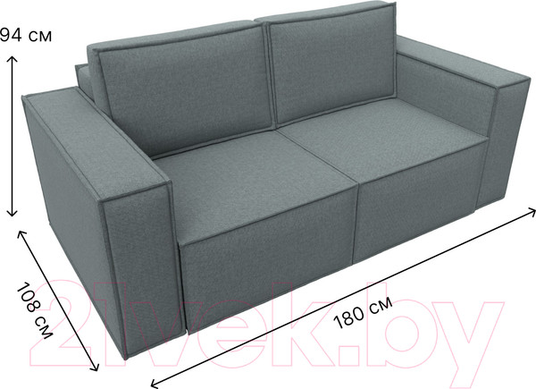 Изображение товара Диван Лига Диванов Куба мини / 121891 (рогожка Амур серый)