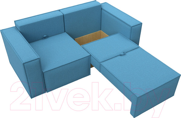 Изображение товара Диван Лига Диванов Куба мини / 121892 (рогожка Амур голубой)