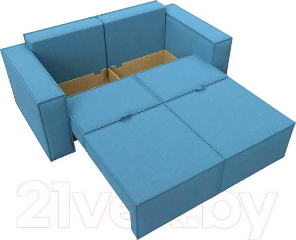 Изображение товара Диван Лига Диванов Куба мини / 121892 (рогожка Амур голубой)