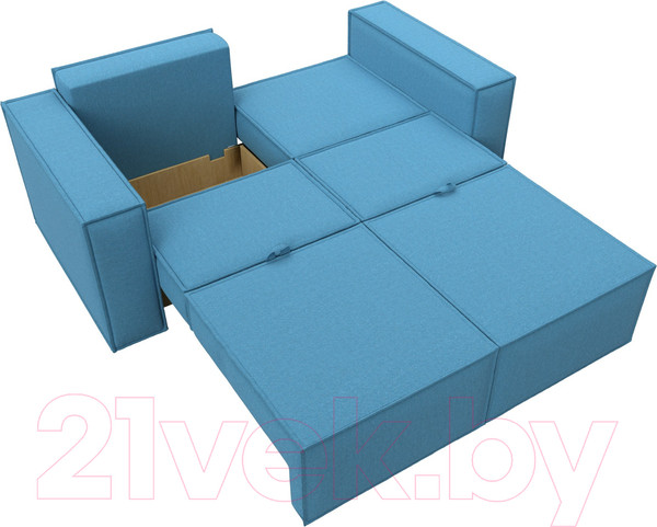 Изображение товара Диван Лига Диванов Куба мини / 121892 (рогожка Амур голубой)