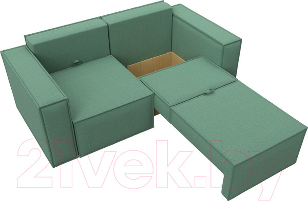 Изображение товара Диван Лига Диванов Куба мини / 121893 (рогожка Амур зеленый)