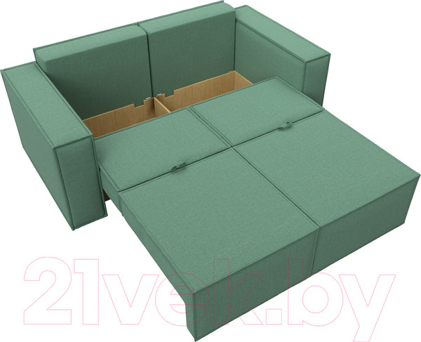 Изображение товара Диван Лига Диванов Куба мини / 121893 (рогожка Амур зеленый)