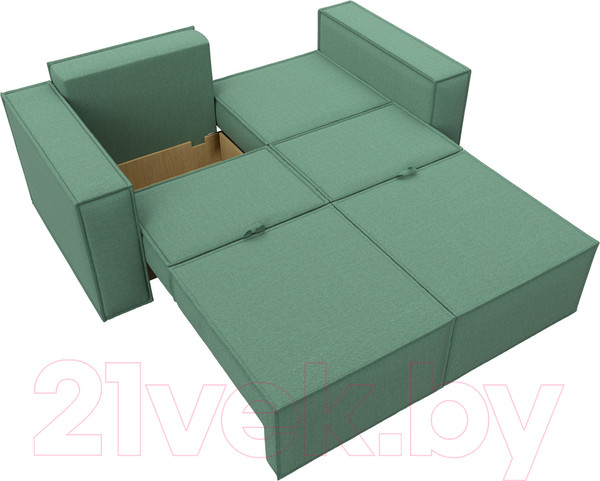 Изображение товара Диван Лига Диванов Куба мини / 121893 (рогожка Амур зеленый)