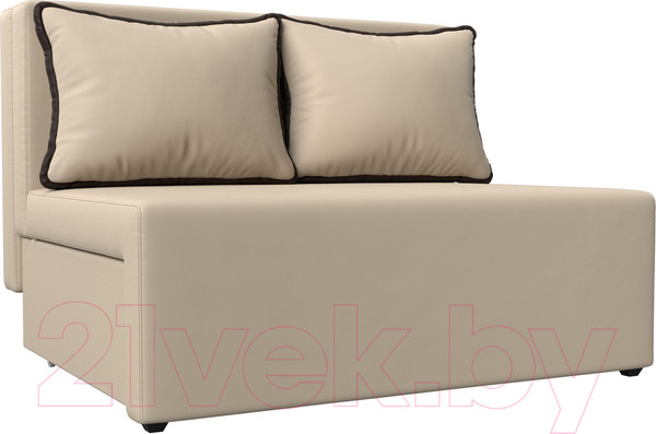 Изображение товара Диван Лига Диванов Лагуна / 114453 (экокожа бежевый/кант экокожа коричневый)