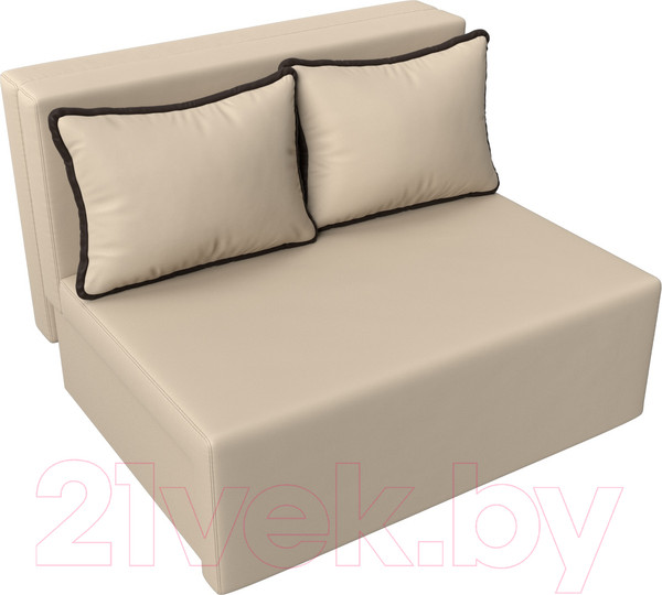 Изображение товара Диван Лига Диванов Лагуна / 114453 (экокожа бежевый/кант экокожа коричневый)