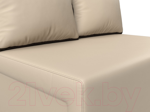 Изображение товара Диван Лига Диванов Лагуна / 114453 (экокожа бежевый/кант экокожа коричневый)