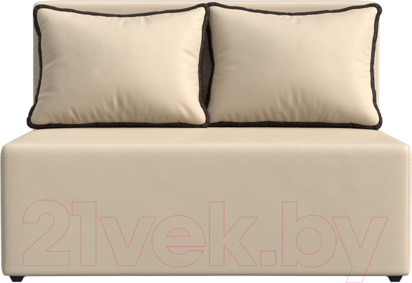 Изображение товара Диван Лига Диванов Лагуна / 114453 (экокожа бежевый/кант экокожа коричневый)