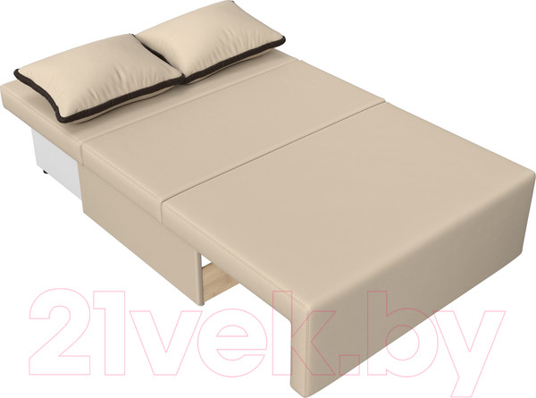 Изображение товара Диван Лига Диванов Лагуна / 114453 (экокожа бежевый/кант экокожа коричневый)