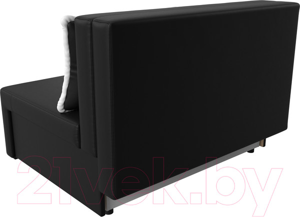 Изображение товара Диван Лига Диванов Лагуна / 114456  (экокожа черный/кант экокожа белый)