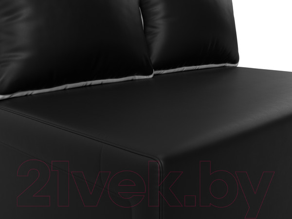 Изображение товара Диван Лига Диванов Лагуна / 114456  (экокожа черный/кант экокожа белый)