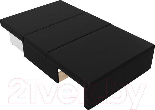 Изображение товара Диван Лига Диванов Лагуна / 114456  (экокожа черный/кант экокожа белый)