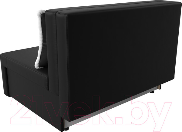 Изображение товара Диван Лига Диванов Лагуна / 114456  (экокожа черный/кант экокожа белый)