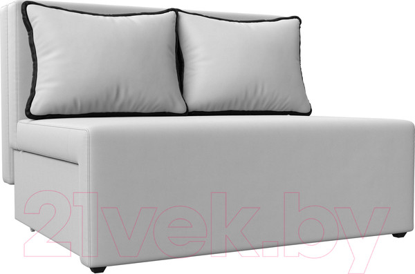 Изображение товара Диван Лига Диванов Лагуна / 114454  (экокожа белый/кант экокожа черный)