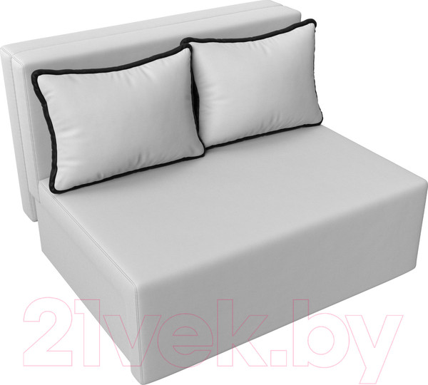Изображение товара Диван Лига Диванов Лагуна / 114454  (экокожа белый/кант экокожа черный)